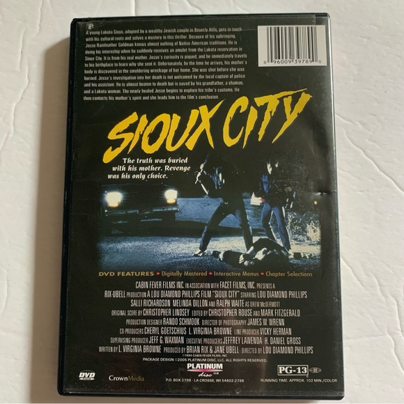 Sioux City (1994) DVD Lou Diamond Phillips | Mystery Drama Film - Picture 2 of 3